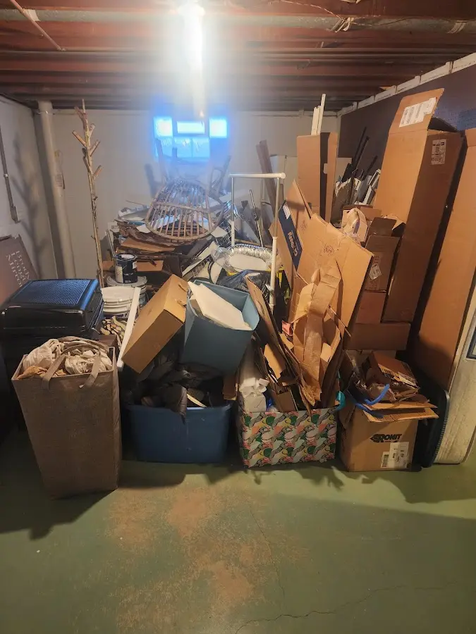 Roll-off dumpster container at job site for 6 Yard Dumpster Rental in Northampton